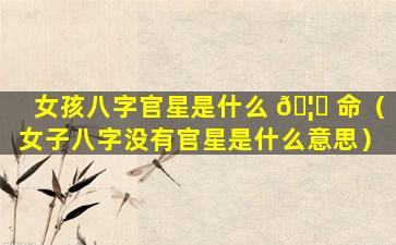 女孩八字官星是什么 🦈 命（女子八字没有官星是什么意思）